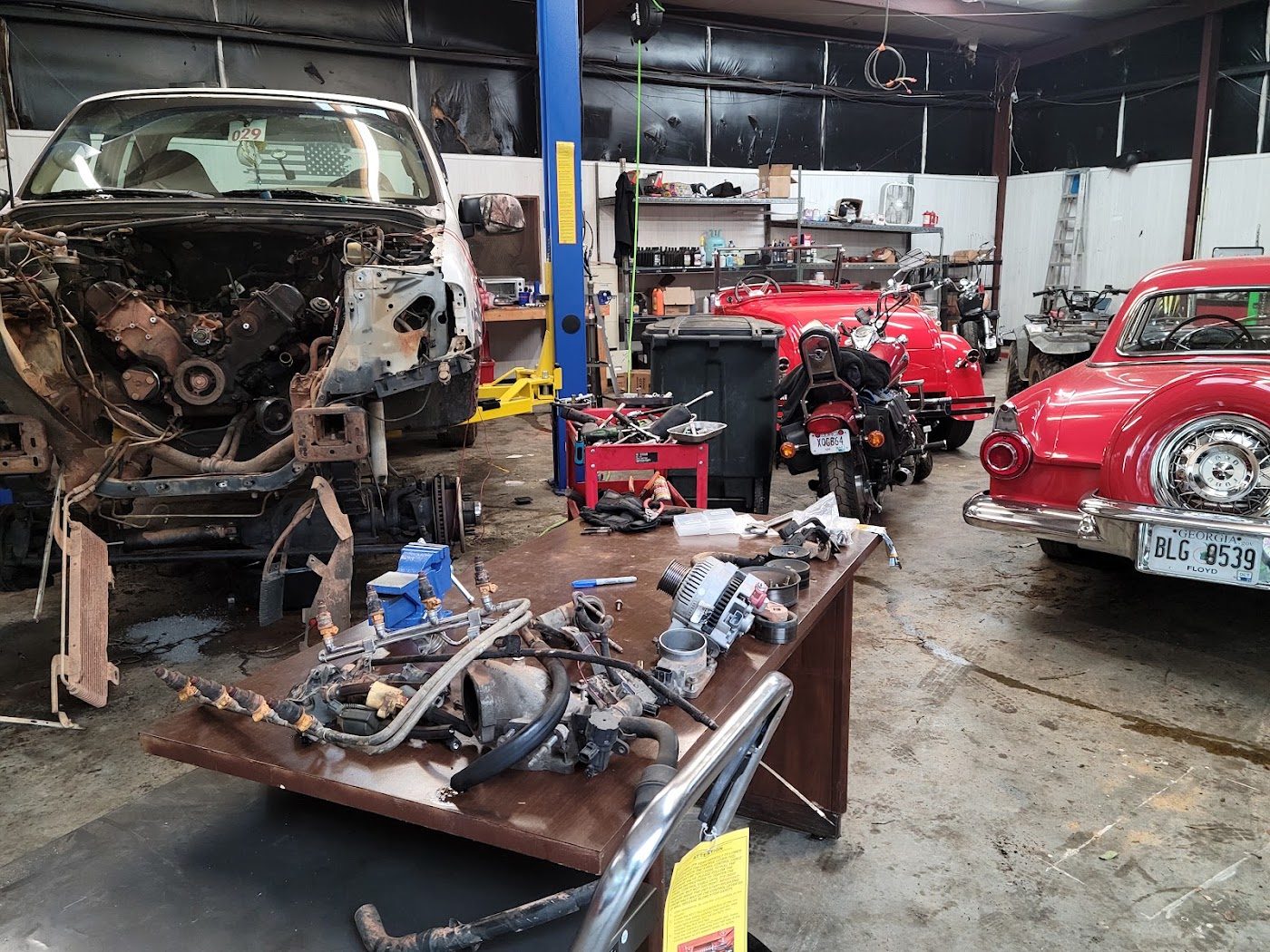 Engine work in the bay